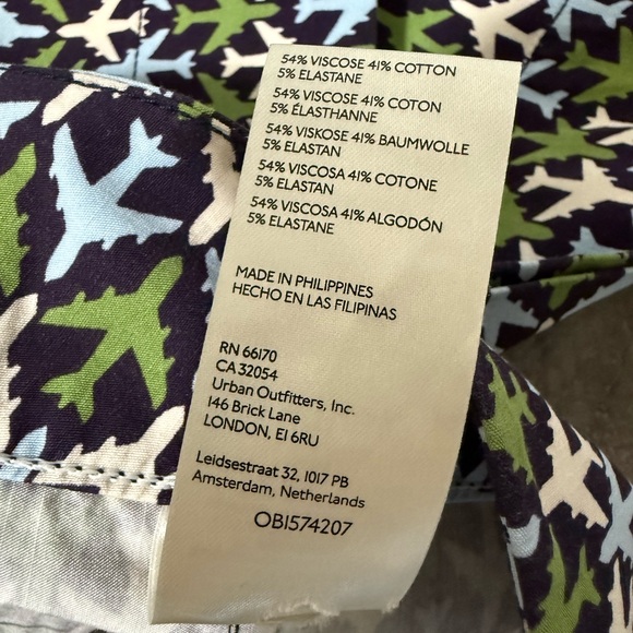 Maeve Anthropologie The Colette Airplane Print Wide Leg Cropped Pants Size 29 - Picture 8 of 10